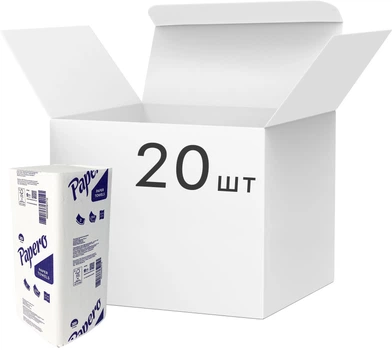 Упаковка рушників целюльозних Papero 2 шари 210х220 мм 150 аркушів х 20 шт (4820066562009)