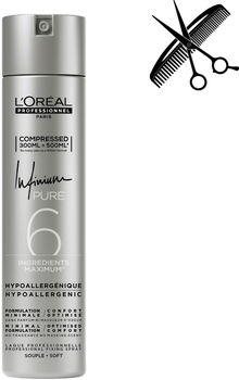 Профессиональный лак L'Oreal Professionnel Infinium Pure Extra Strong без запаха для очень сильной фиксации волос 300 мл (3474636476633)