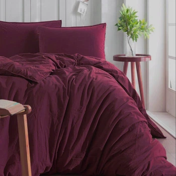 Комплект постільної білизни SoundSleep Stonewash сімейний 160х220 см бургунді (94381122)