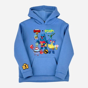 Детское теплое худи для мальчика Спиногрыз Brawl stars Спанч боб 10-00767 110 см Голубое (ROZ6501100358)