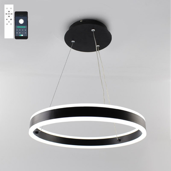 Управляемая светодиодная СМАРТ люстра ESLLSE STELLA 64W R SMART 400Х1200мм Черная