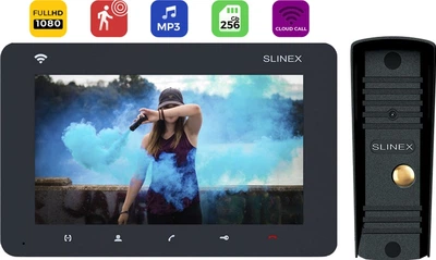 Комплект Wi-Fi видеодомофона Slinex SM-07N Cloud Graphite + ML-16HD Black