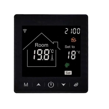 WiFi терморегулятор для теплої підлоги HeatTech HTW122-240 теплорегулятор сенсорний 3500 Вт Чорний