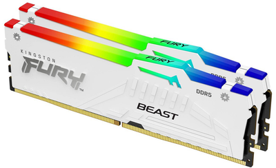 Pamięć RAM Kingston Fury Beast DDR5-6000 RGB 32768MB PC5-48000 (Kit of 2x16384) White (KF560C30BWEAK2-32)