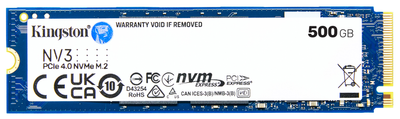 Dysk SSD Kingston NV3 500GB M.2 2280 NVMe PCIe 4.0 x4 3D NAND (SNV3S/500G)