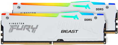 Оперативная память Kingston Fury Beast DDR5-6400 RGB 32768MB PC5-51200 (Kit of 2x16384) White (KF564C32BWEAK2-32)