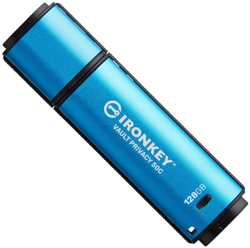 Флеш память USB Kingston IronKey Vault Privacy 50 128GB USB 3.2 Type-C Blue (IKVP50C/128GB)