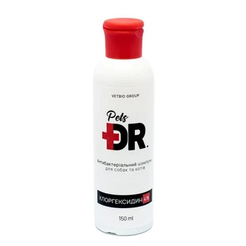 Шампунь Dr.Pets Антибактеріальний з хлоргексидином 4% для котів і собак 150 мл