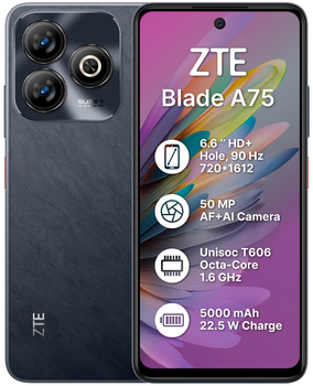Мобильный телефон ZTE Blade A75 4/256GB Black (1103982)