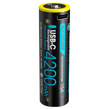 Аккумулятор литий-ионный морозостойкий 21700 Nitecore NL2142LTHPR (4200mAh, -40С, 15А, USB-C)