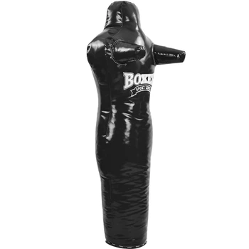 Манекен тренировочный для единоборств 37x37x120см ПВХ ветошь BOXER черный 1022-02