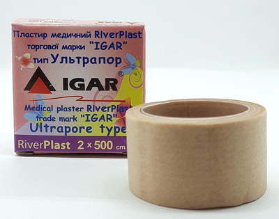 Пластырь на катушке IGAR RiverPlast Ультрапор (на нетканой основе) 2 см х 5 м