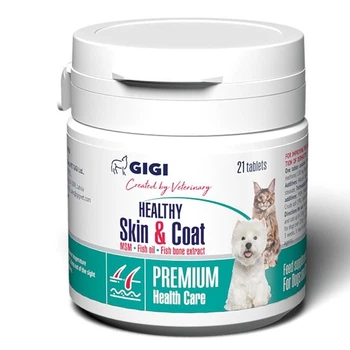 Витамины для шерсти и кожи у кошек и собак GiGi Healthy Skin & Coat 21 табл