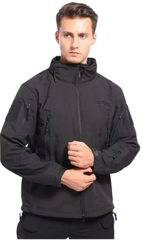 Водонепроникна тактична куртка SOFTSHELL із флісом Solve Black KT6000801 розмір S