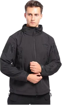 Водонепроницаемая тактическая куртка SOFTSHELL с флисом Solve Black KT6000801 размер M