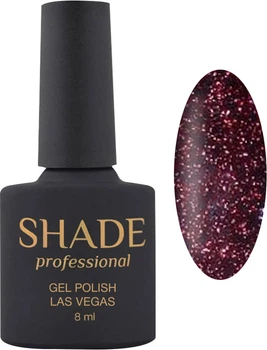 Гель-лак для нігтів Shade Professional Las Vegas №5, для манікюру і педикюру, бордовий з блискітками, 8 мл