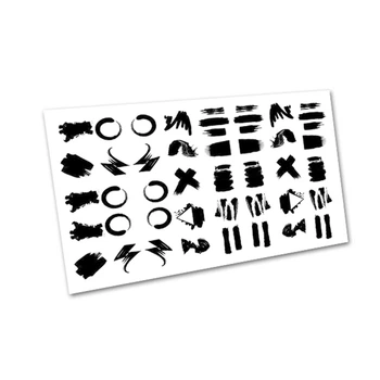 Слайдер-дизайн для ногтей Slider Design 00499, черно-белые узоры для маникюра и педикюра