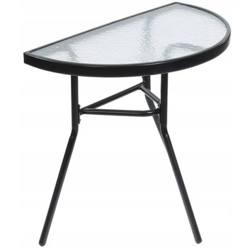 Скляний столик для балкона та тераси Bauerkraft G-377 40 х 70 х 64,5 см напівкруглий