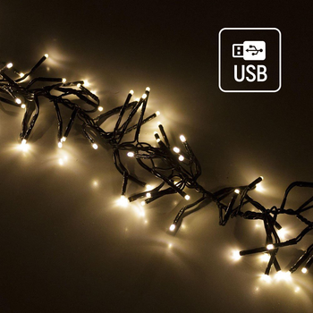 Светодиодная гирлянда-мишура ColorWay LED 320 10 м 8 функций USB Теплый белый (CW-G-320L10U)