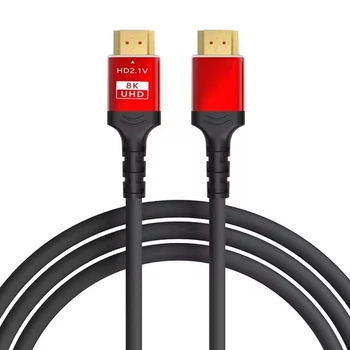 Кабель HDMI 2.1 4K 144Hz (8K 60Hz) 48Gbps, HDR, eARC, 1m (100cm) Black-Red