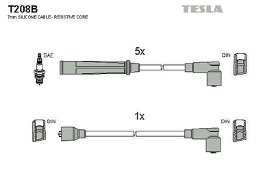 Провода высоковольтные TESLA T208B Audi 80, 100 035998031