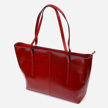 shopin（5点） Сумка-шоппер женская кожаная Vintage leather-22076 Бордовая
