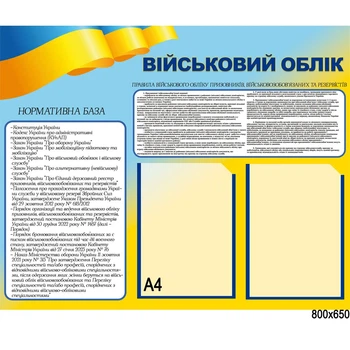 Стенд з інформацією з військового обліку