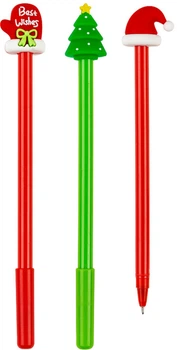 Набор шариковых ручек Centrum Christmas на масляной основе Синих 0.7 мм 3 шт (2000998472597)