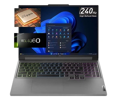 Ноутбук (2024) Lenovo Legion Slim 5-16 Ryzen 7-8845HS 3,80–5,10 Hhz/ DDR5 32 GB/ SSD 512 /Win11 Licensed RTX4060 8GB/ 16" WQXGA 240Hz