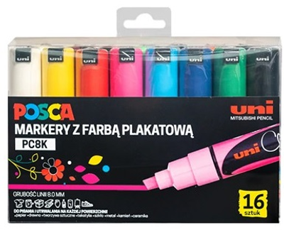 Zestaw markerów wielokolorowych Uni Posca PC-8K 16 szt (5906340928378)