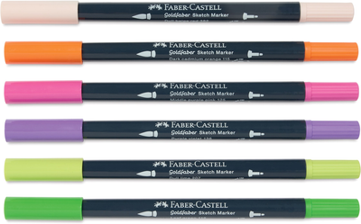 Zestaw markerów dwustronnych Faber-Castell Goldfaber Sketch Graphic 6 szt (4005401648109)