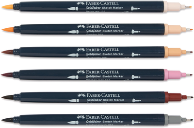 Zestaw markerów dwustronnych Faber-Castell Goldfaber Sketch Portrait 6 szt (4005401648123)