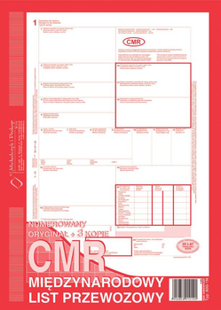 Formularze do nadruku Michalczyk i Prokop CMR Międzynarodowy list przewozowy 800-1N A4 80 arkuszy (5906858010190)