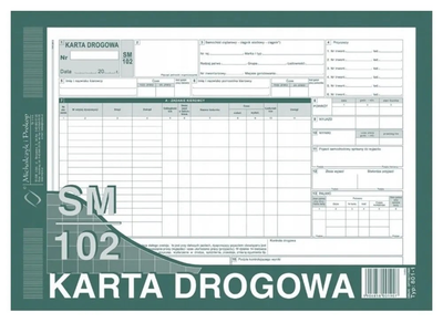 Formularze do nadruku Michalczyk i Prokop Karta drogowa SM/102 numerowana 801-1N A4 80 arkuszy (5906858003857)