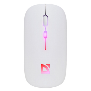 Мышь DEFENDER (52998) Touch MM-997, 2.4+BT, RGB, 500mAh, WHITE, Wireless, Silent