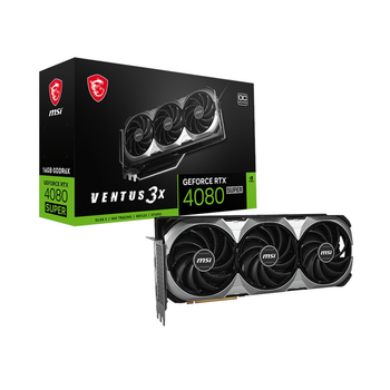 Відеокарта MSI PCI-Ex GeForce RTX 4080 Super 16G Ventus 3X OC 16GB GDDR6X (256bit) (2595/23000) (2 x HDMI 2 x DisplayPort) (RTX 4080 SUPER 16G VENTUS