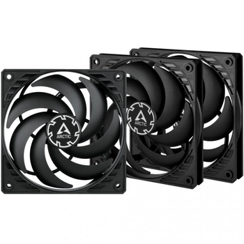 Кулер для корпусу Arctic P12 Slim PWM PST 3-Pack 120мм 22.4дБ 2100об/хв чорний (ACFAN00275A)