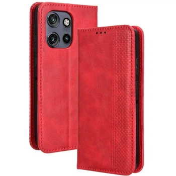 Чохол-книжка Deexe Retro Style для Motorola Edge 50 Neo / Edge 60 Neo - Red