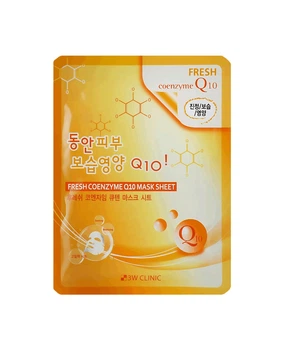 Тканевая маска с коэнзимом Q10 3W Clinic Fresh Coenzyme Q10 Mask Sheet