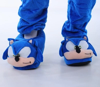 Тапочки Кигуруми Игрушки Еж Соник Kigurumi Домашние Плюшевые Детские Для Девочки Синий 27-34 (3090/1)