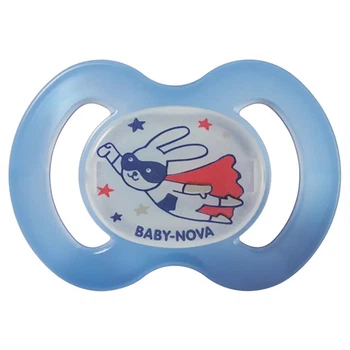 Пустышка силиконовая (0-6 мес) голубая Baby-Nova 1 шт. (4001071012172)