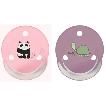 Пустышка латексная круглая (0-24 мес) Baby-Nova Panda & Turtle 2 шт. (4001071200258)
