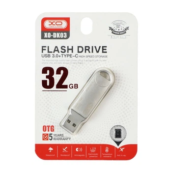 Флешка USB накопитель XO DK USB 3.0 Type-C разъем разъем 32GB цвет стальной