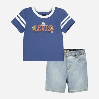 Детский летний комплект (футболка + шорты) для мальчика Levi's 404061070 80 см Синий (1159815366)