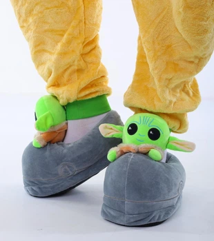 Домашние Тапочки Игрушки Кигуруми Kigurumi Мастер Йода Мягкие Теплые Для Девочки Серый 35-41 (Д753137)