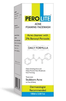 Очистительная пенка для умывания Perolite Перолайт Foaming Facewash Benzoyl Peroxide 2% 100 ml