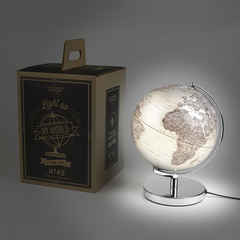 Глобус Gentlemen's Hardware Globe Light з підсвіткою Сріблястий 25 см (5055923740132)