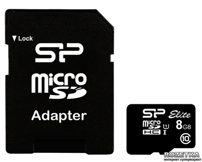 Карта памяти Silicon Power microSDHC 8 GB Class 10 UHS-I Elite + adapter (SP008GBSTHBU1V10SP)