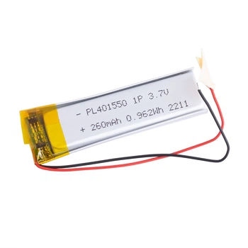 LiPo 260 mAh, 3,7V, 4x15x50мм LiPower аккумулятор литий-полимерный PL401550