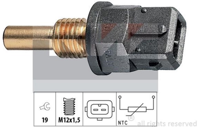 Датчик температури охолоджуючої рідини / оливи / палива KW (аналог EPS 1.830.200/Facet 7.3200) (530200)